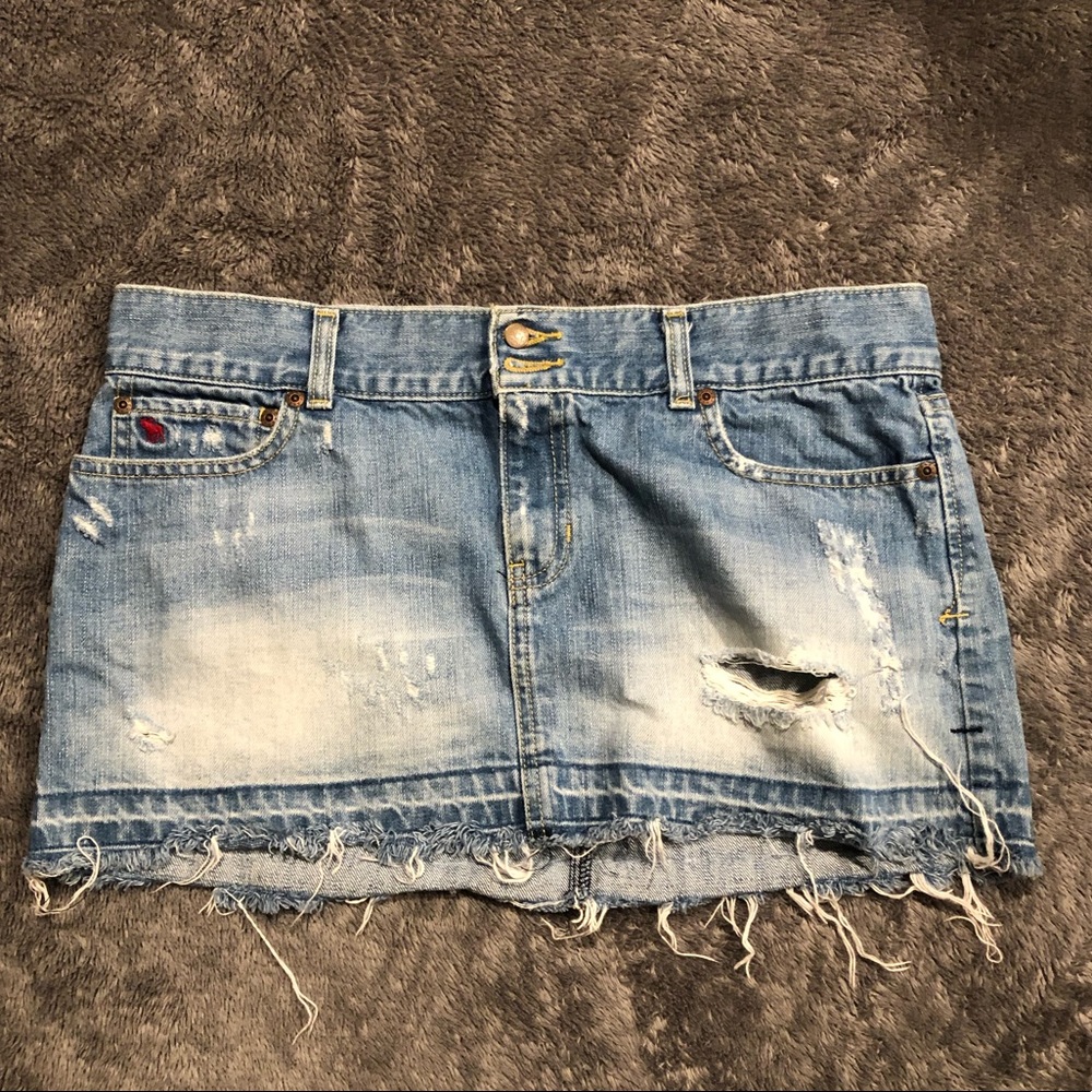 Abercrombie & Fitch Distressed Jean Skirt